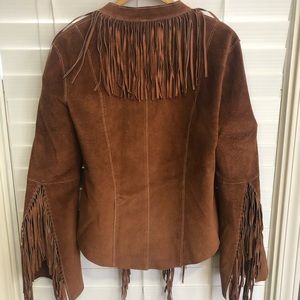 BEBE Suede fringe jacket. Size M